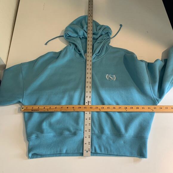 Abercrombie & Fitch Sweatshirt Womens L Light Blue Fleece Lined Zip Up Hoodie - Picture 6 of 13